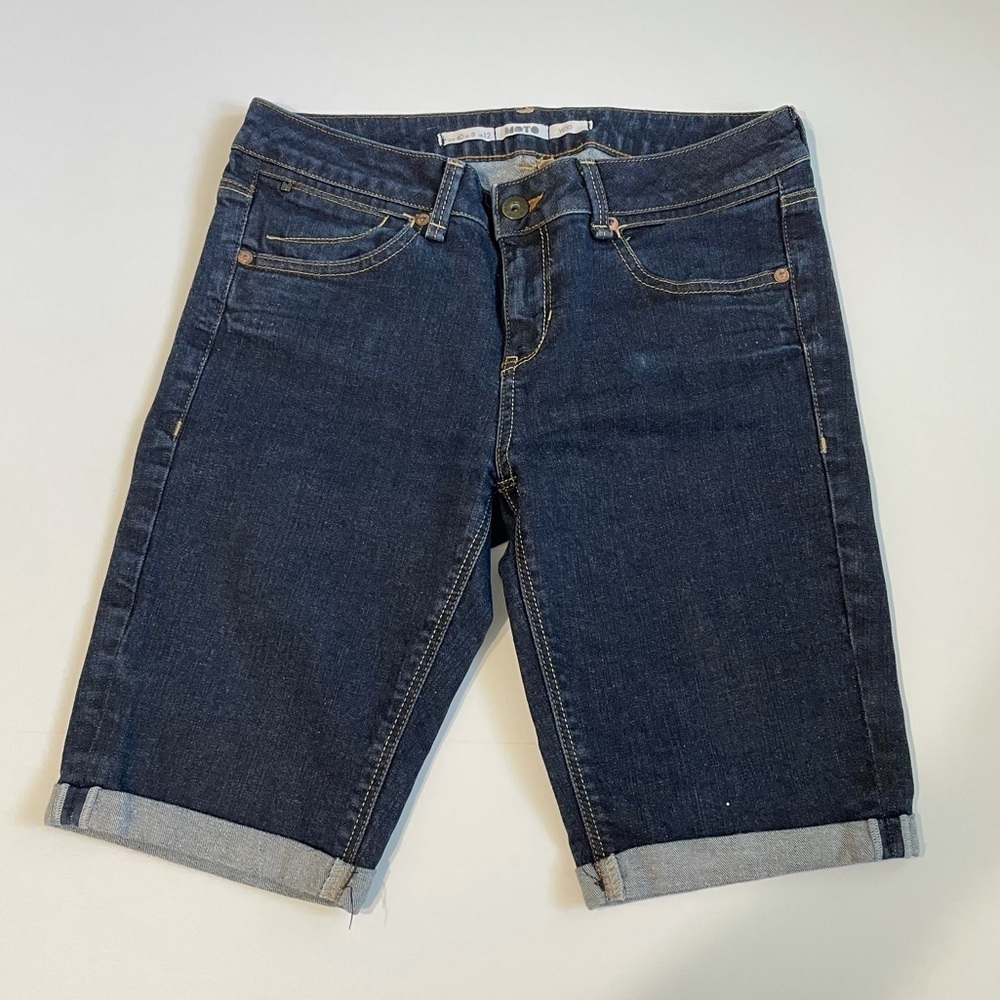 Moto Denim Bermuda Shorts